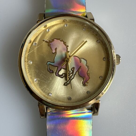 Fashion Cute Unicorn Girls Rainbow Women Wrist Watch Halo MultiColor UNTESTED - Picture 1 of 5